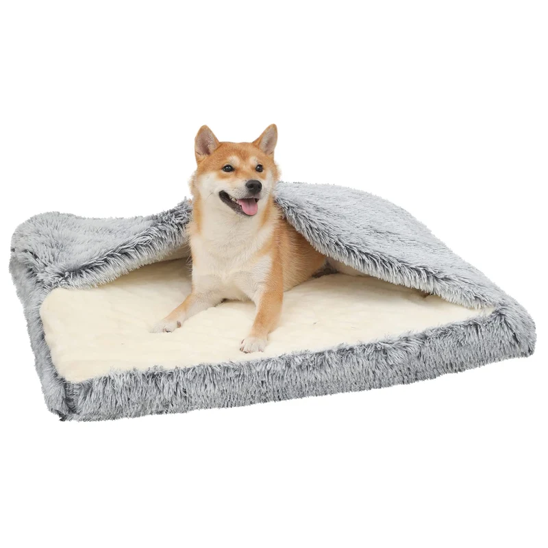 SSAWcasa — Lit chien orthopédique avec couverture cave 85x70 cm