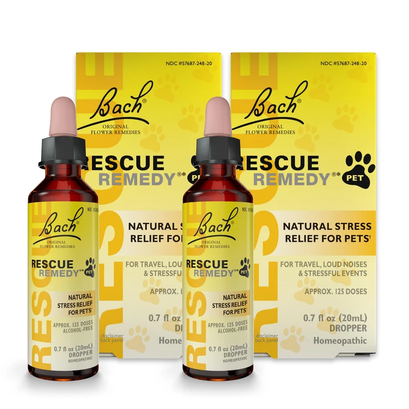 RESCUE Rescue Remedy Pet Dropper – 20 ml, Pack de 2 – Calme émotionnel sans somnolence pour chiens et chats