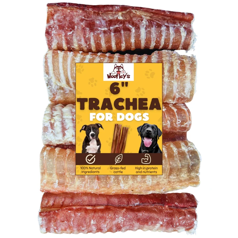 Woofley's Trachee de Boeuf – 6-pouces, 20-Pack – Friandises Naturelles pour Chiens