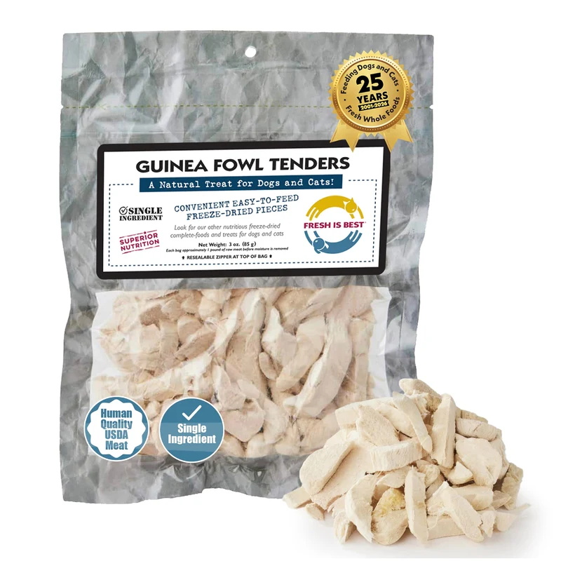 Fresh Is Best Tendres Pintade Lyophilisés – Friandise Protéinée Unique pour Chiens et Chats – Fabriqué aux États‑Unis
