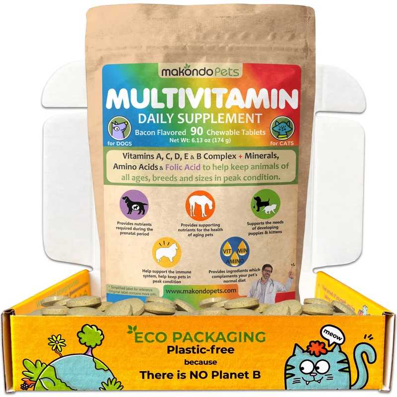 Makondo Pets – Vitamines prénatales pour chiens | Multivitamines, acide folique et calcium