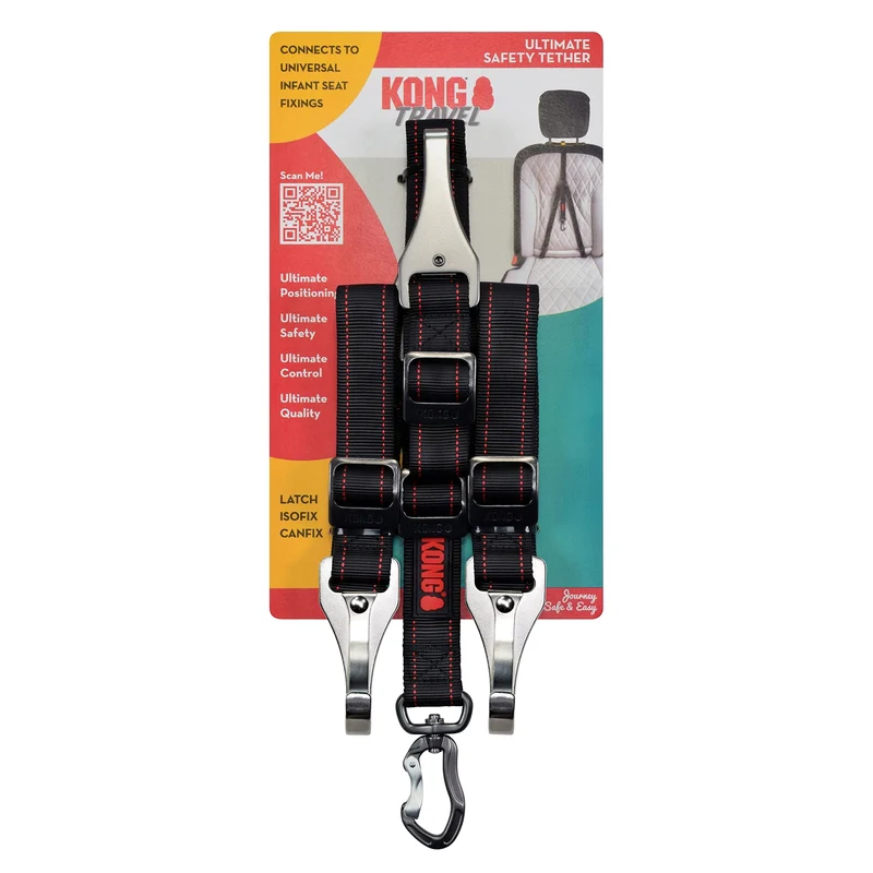 KONG Ultimate Safety Tether – Ceinture de sécurité pour chien, compatible LATCH/ISOFIX