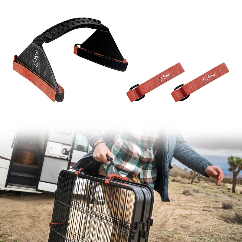 FXW Easy-Carry Sangles – Transport Facile des Panneaux Chien 8 Hauteurs pour Camping-Car – Orange | Brevet en Attente