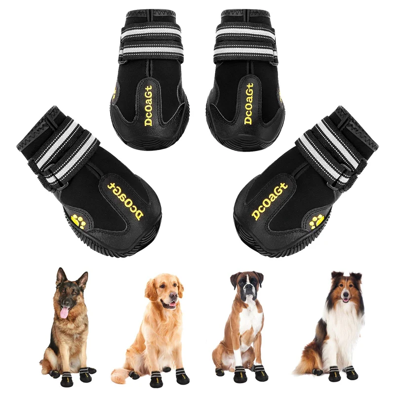 DcOaGt Bottes pour chien XXL - Étanches et antidérapantes, Taille 9 (4 paires)