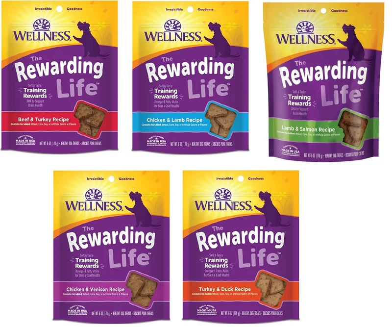 Petlewa Wellness-Wellbites – Friandises Douces Sans Céréales, 6 oz, 5 Saveurs