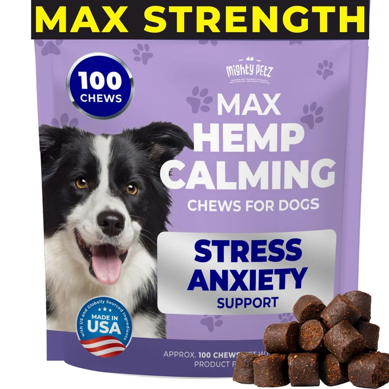 Mighty Petz MAX Bouchées Calmes au Chanvre pour Chiens – Anxiété et Sommeil