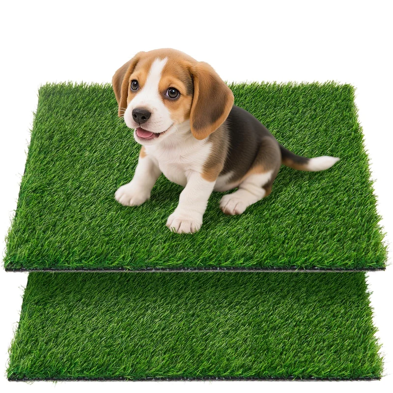 Oiyeefo Tapis Herbe Artificielle pour Chiens – Gazon Potty Intérieur/Extérieur (2 paquets, 46 × 58 cm)