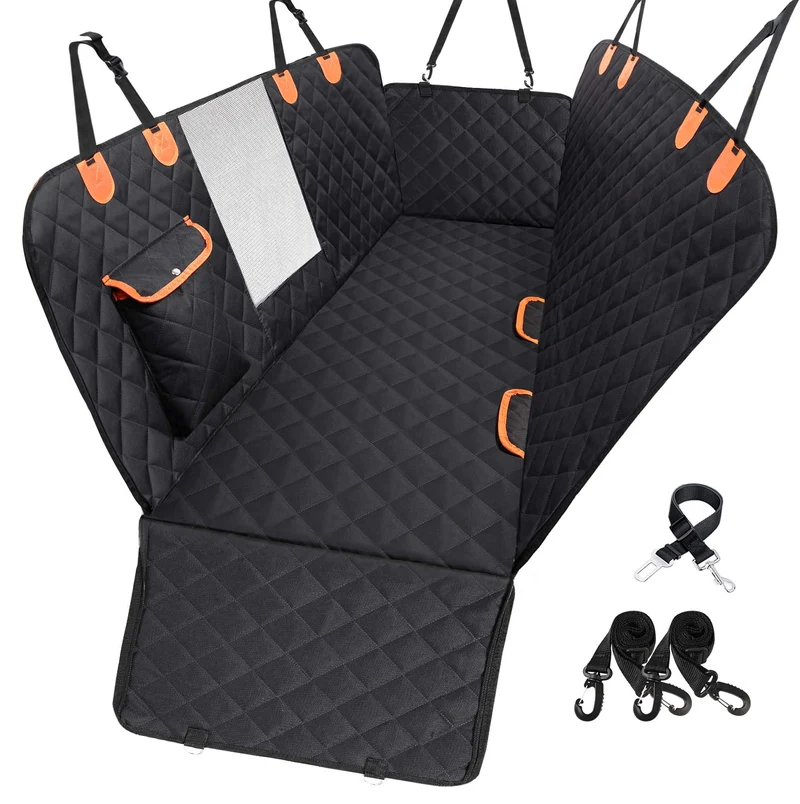EasyHaWei Housse de siège arrière pour chien – 600D imperméable, antidérapante, avec fenêtre maillée et hamac (54 po x 58 po)