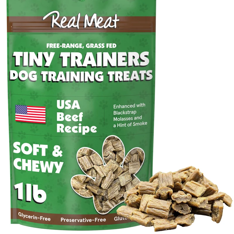 TRMC Petites bouchées de viande réelle pour l’entraînement – Friandises souples de bœuf, 1 lb, fabriqué aux États-Unis – Sans céréales et bœuf élevé au pâturage