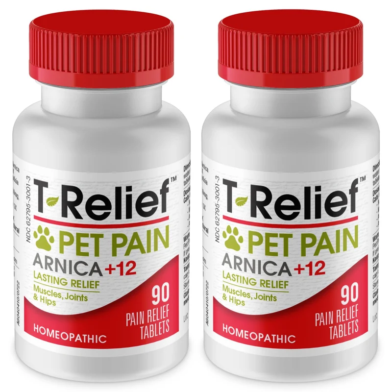 MediNatura T-Relief Arnica – Soulagement naturel pour chiens et chats – 90 comprimés, deux paquets