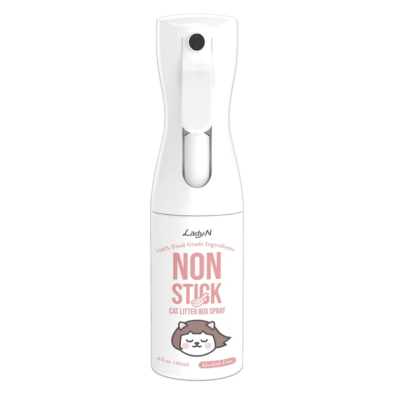 Lady N Spray antiadhérence pour bac à litière – Sans alcool, Formule cire alimentaire, 177 ml
