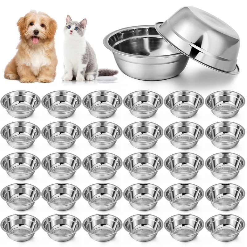 Zhehao – 30 Bols en acier inoxydable pour chien (10 onces) – Lot pour cage et chenil