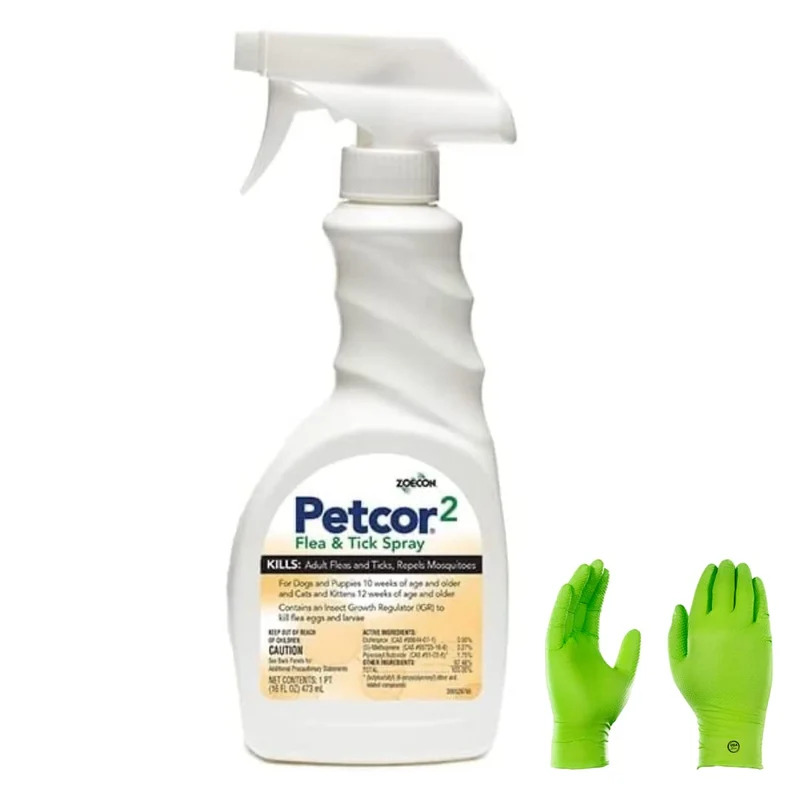 Petcor Spray Anti-puces et Tiques — Spray Facile pour Chiens, Chats, Chiots et Chatons | USA Supply