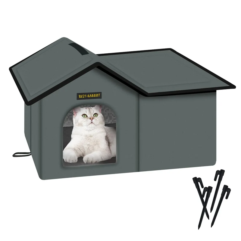 Rest-Eazzzy - Maison chat extérieure, abri étanche et isolé, facile à monter