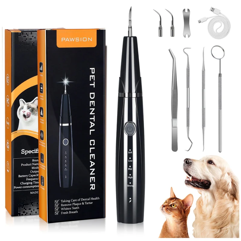 PAWSION Nettoyeur Ultrasonique Dents pour Animaux • Kit Nettoyage Chien & Chat