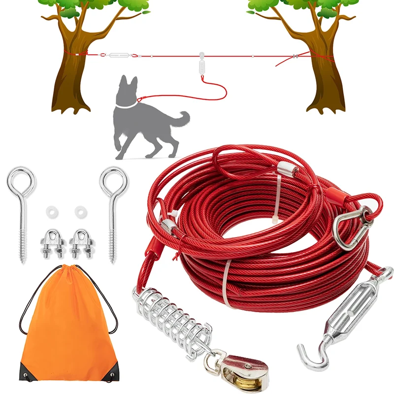 PAWNISAW Câble d'attache chien 100 pieds – Robuste, sûr et polyvalent