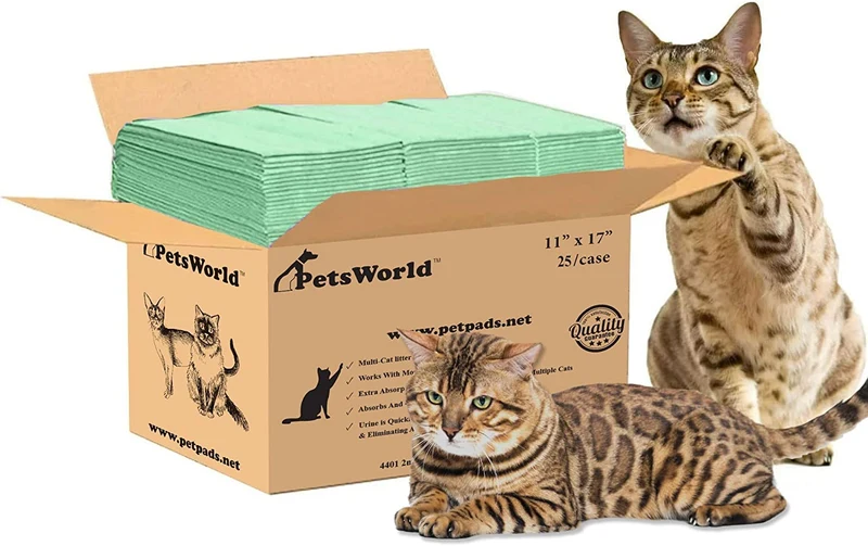 PETSWORLD – Recharges Universelles pour Litière Multi-Chats, Parfum Frais, Gel Ultra-absorbant – Paquet de 25