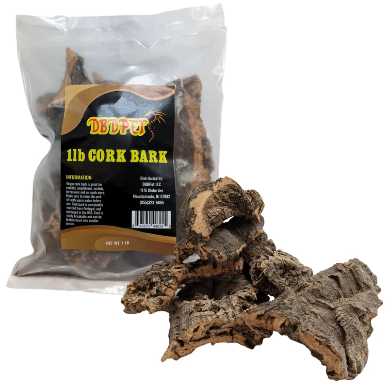 DBDPet Écorce de liège pour reptiles – Morceaux assortis (ronds, demi-ronds et plats) 1 lb