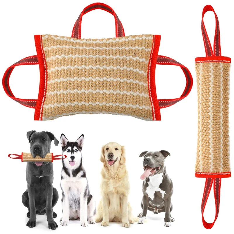 Libima – 2 Jouets de Tir pour Chien avec Poignées Robustes en Lin et Coton