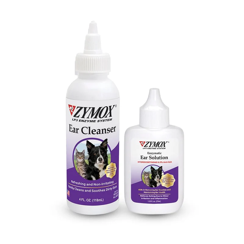 Pet King Brands ZYMOX — Solution auriculaire 0,5% Hydrocortisone + Nettoyant auriculaire (Kit)