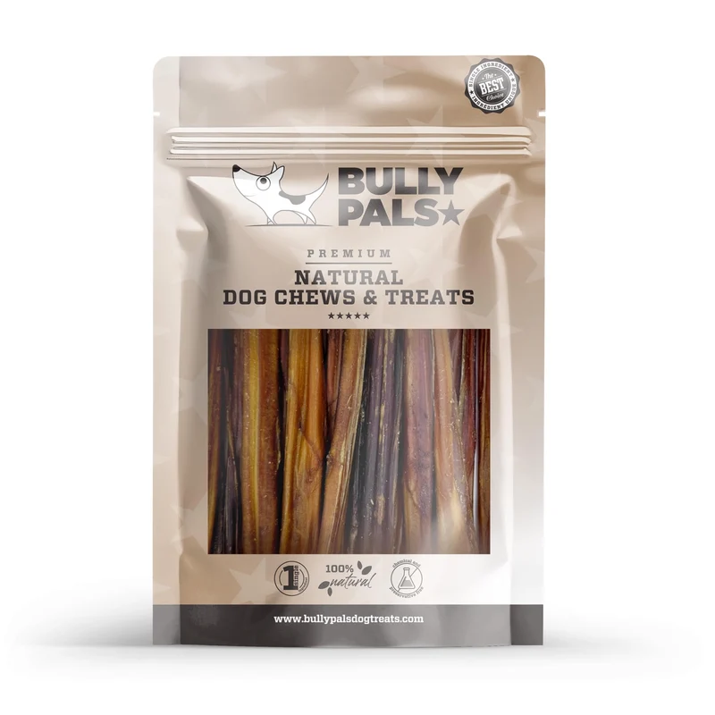 BULLY PALS - Bâtonnets fins 15 cm pour petits chiens et chiots – 20 pièces, 100% boeuf, sans cuir cru, ingrédient unique