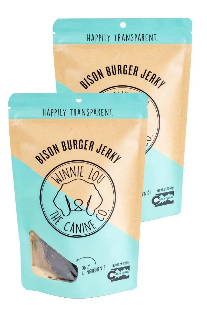 Winnie Lou Bison Burger – Friandises à Ingrédients Limités, Qualité Humaine, 2 Paquets, USA
