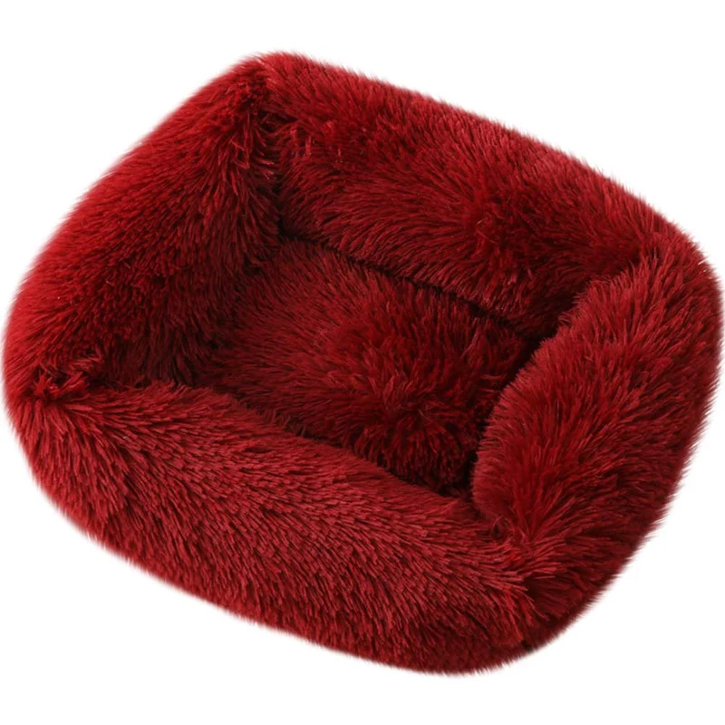 La La Pet Donut Lit Douillet – Cocon Confort pour Chiens et Chats, Rouge