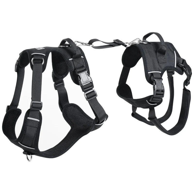 Harnais de levage Dollephi pour chien avec poignée — aide à la mobilité (Noir, Taille Large)
