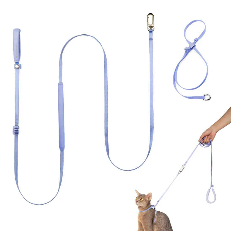 BuddyArmor Harnais et Laisse pour Chat – Anti-Évasion, Poignée Rembourrée, Longueur Réglable