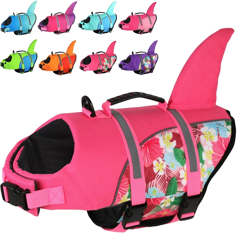 Doglay Gilet de Sauvetage pour Chien – Design Requin, Flottabilité Supérieure et Poignée de Secours