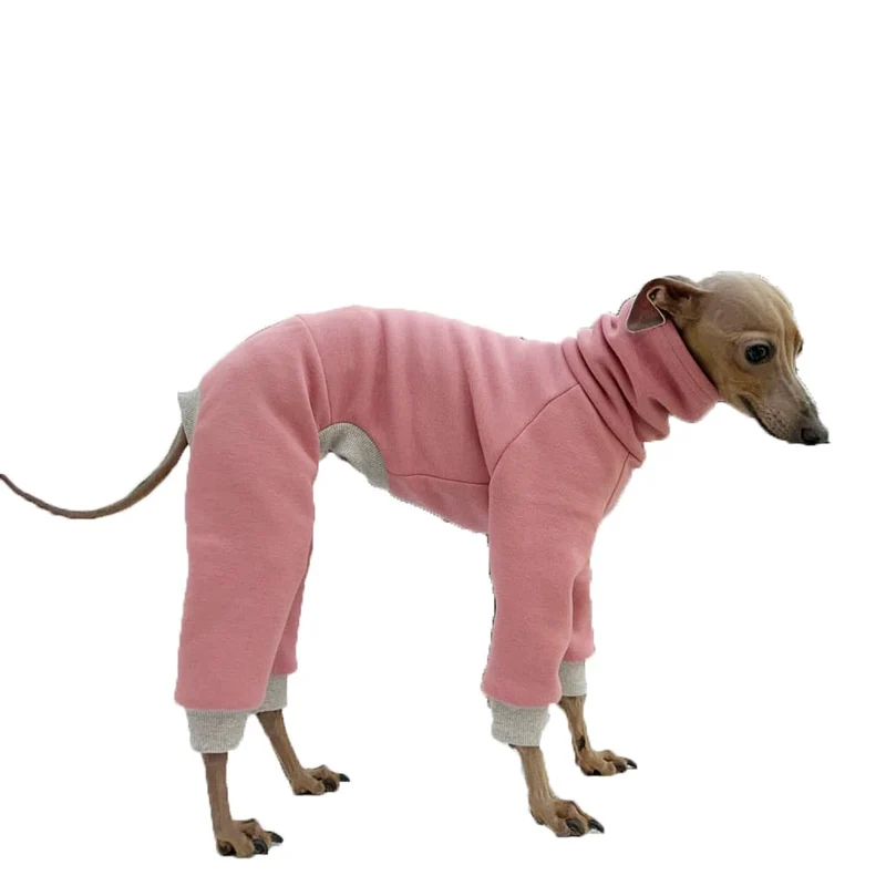 doggystar Combinaison rose simple pour Italian Greyhound et Whippet — doublure polaire légère et enfilage facile