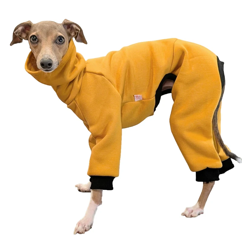 Vetement Doggystar stretch avec doublure polaire pour lévrier italien et whippet (M, Mustard Simple)