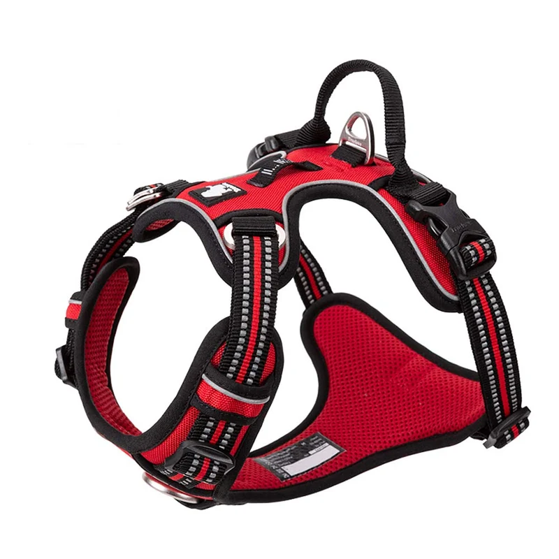 TRUE LOVE Harnais Chien Sans Tirage Nylon Réfléchissant 3M TLH56512 XL Rouge