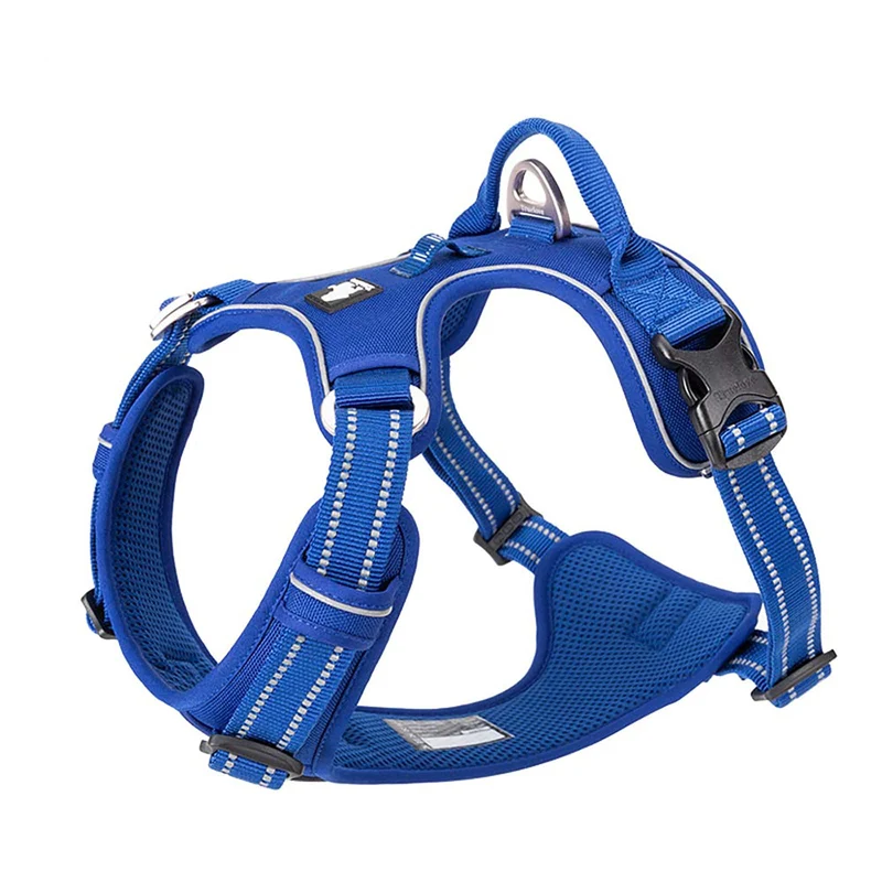 TRUE LOVE Harnais Chien Sans Tirage en Nylon Réfléchissant Bleu Royal TLH56512