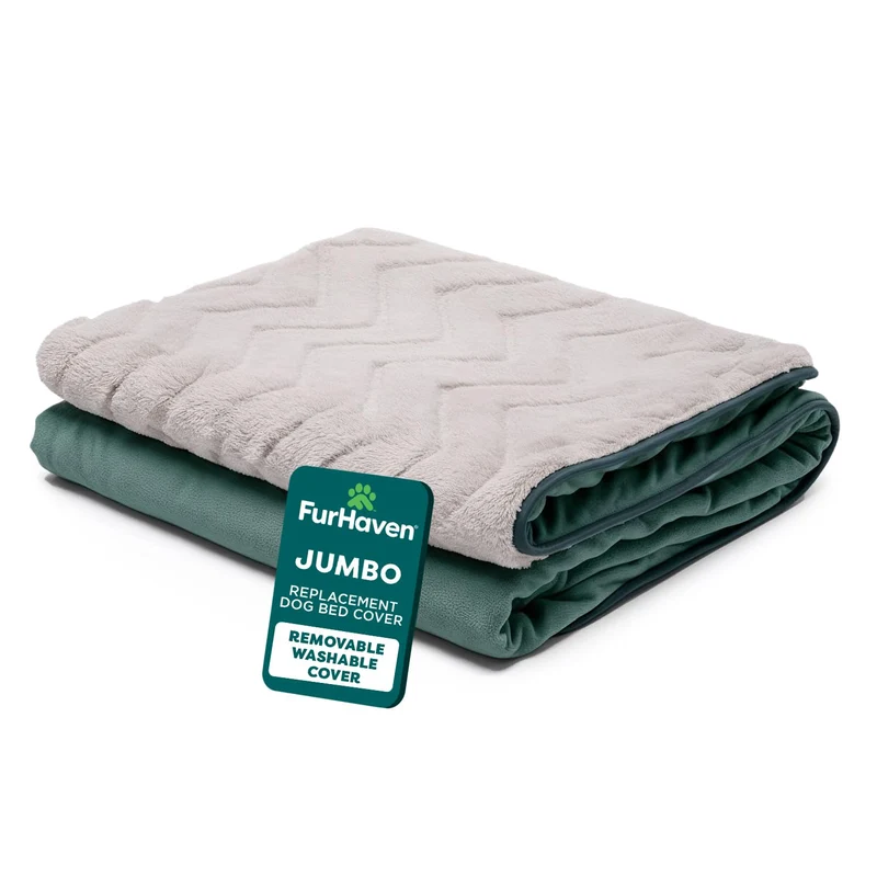 Housse de remplacement FurHaven pour lit chien canapé Celadon – Plush & Velours