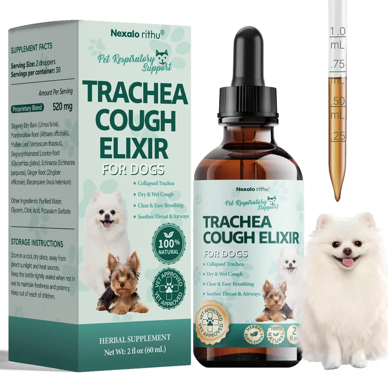 Traitement Naturel de la Trachée chez le Chien – Elixir Toux et Soutien Respiratoire Nexalo Rituh