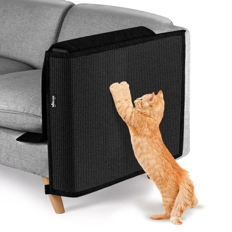 NATUYA Protecteur de meubles pour chats en sisal – Grand protège-bras canapé, noir, côté droit