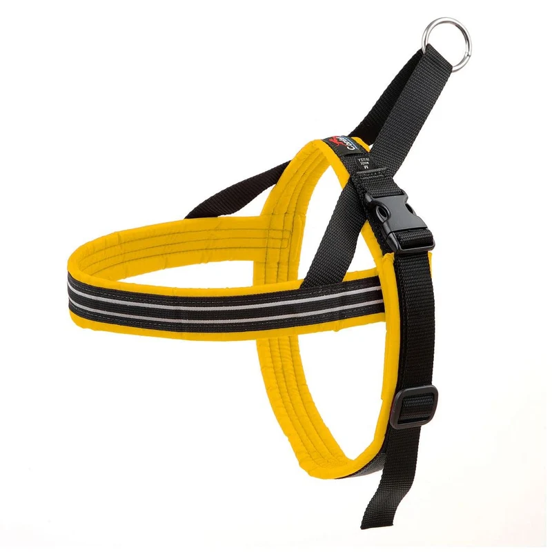 ComfortFlex Sport Harnais Chien – Sans Etranglement, Rembourrage Complet, Poignee de Controle – Reflectif, Léger, Ajustable – Petit, Jaune Safran