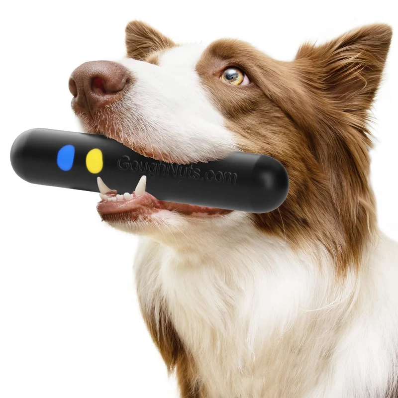 Goughnuts – Jouet ultra-résistant pour chiens mordeurs forts | Bâton robuste pour chiens de taille moyenne | Noir
