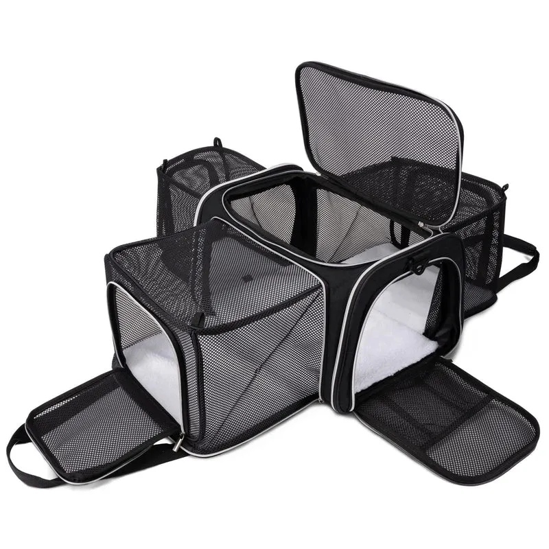 BAGLHER Sac porte-chat souple — Approuvé avion, extension 3 côtés et confort pratique