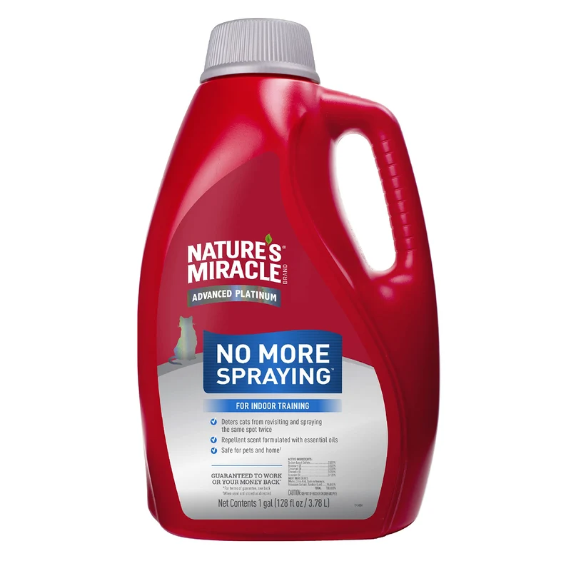 Nature’s Miracle Advanced Platinum No More Spraying – Dissuade le sprayage répété des chats (128 oz)