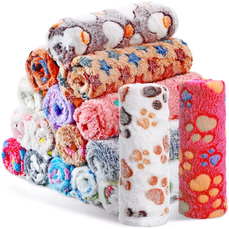 Chumia — Lot de 18 couvertures en polaire pour chiots et petits animaux (23 x 16 pouces)