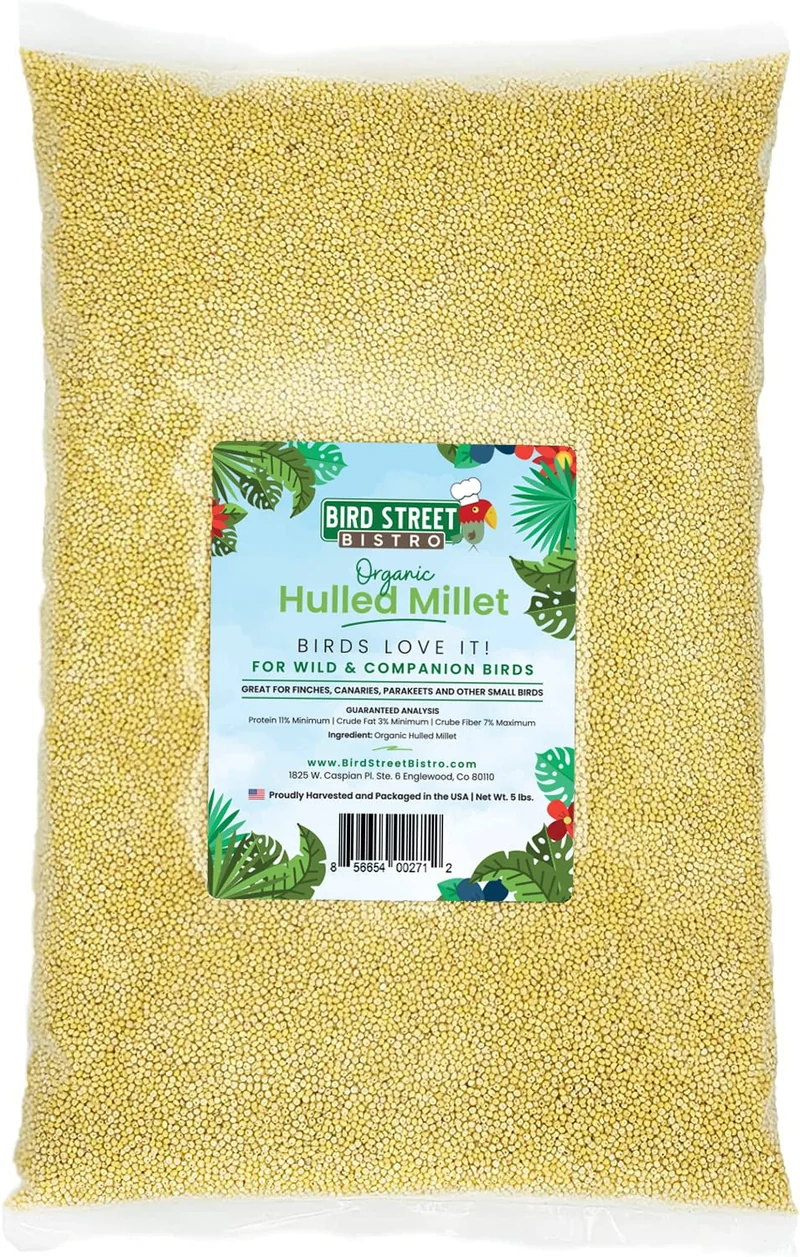 Bird Street Bistro Millet Écalé pour Oiseaux – Alimentation pour Canaris, Pinsons et Petits Oiseaux Sauvages