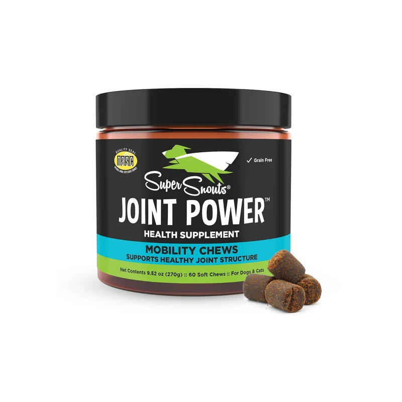 Super Snouts Joint Power – 60 Friandises Molles pour Chiens et Chats, Soutien des Articulations – Fabriqué aux États‑Unis