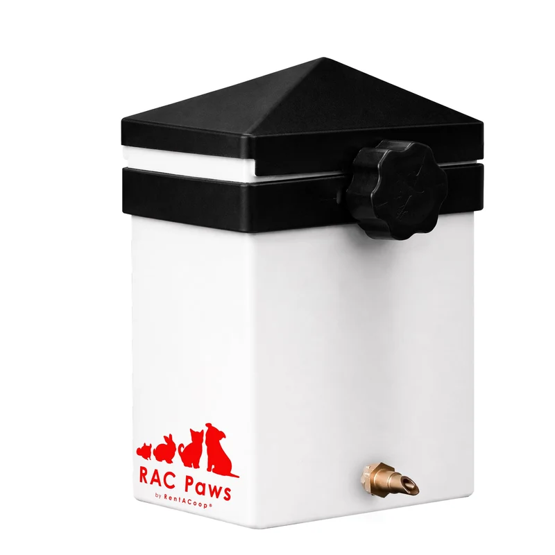 RentACoop Abreuvoir 64oz pour Petits Animaux — Bec en Laiton Anti-Goutte et Couvercle Coulissant