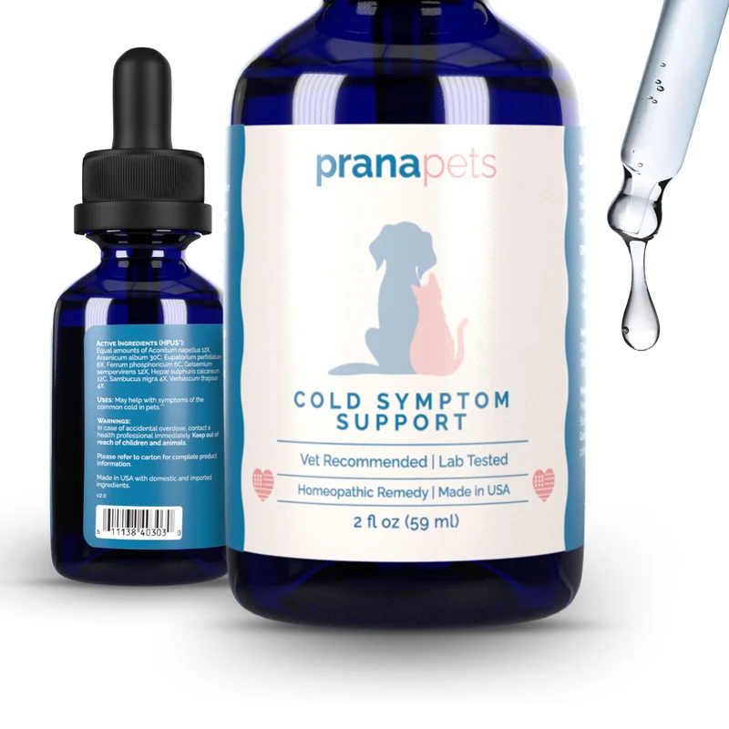 PranaPets Soutien des Symptômes du Froid pour Chats et Chiens | Formule Naturelle pour Faciliter la Respiration