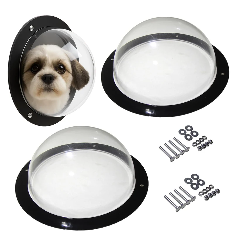 BobbyPet – Fenêtre dôme clair pour chien et chat (12,4 po) – Lot de 2