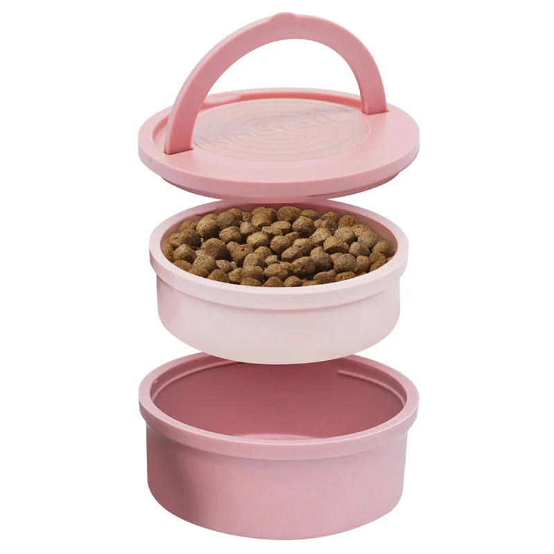 KindTail Bols de Voyage pour Chien – Set de 2, Couvercle, Poignée, Base Antidérapante, Sans BPA