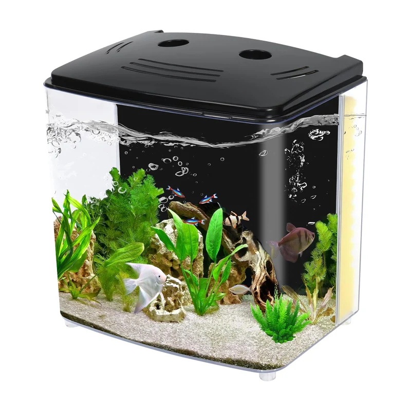 AQUANEAT Bac Aquarium Rectangulaire 4,5 L – Kit Débutant Betta avec DEL et Filtration | AQUANEAT