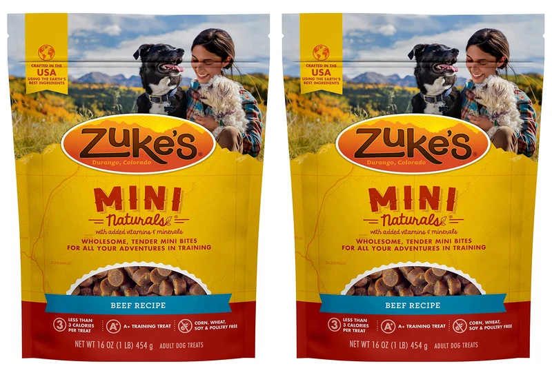Zuke's Mini Naturals Friandises d'Entraînement au Boeuf – 2×454 g